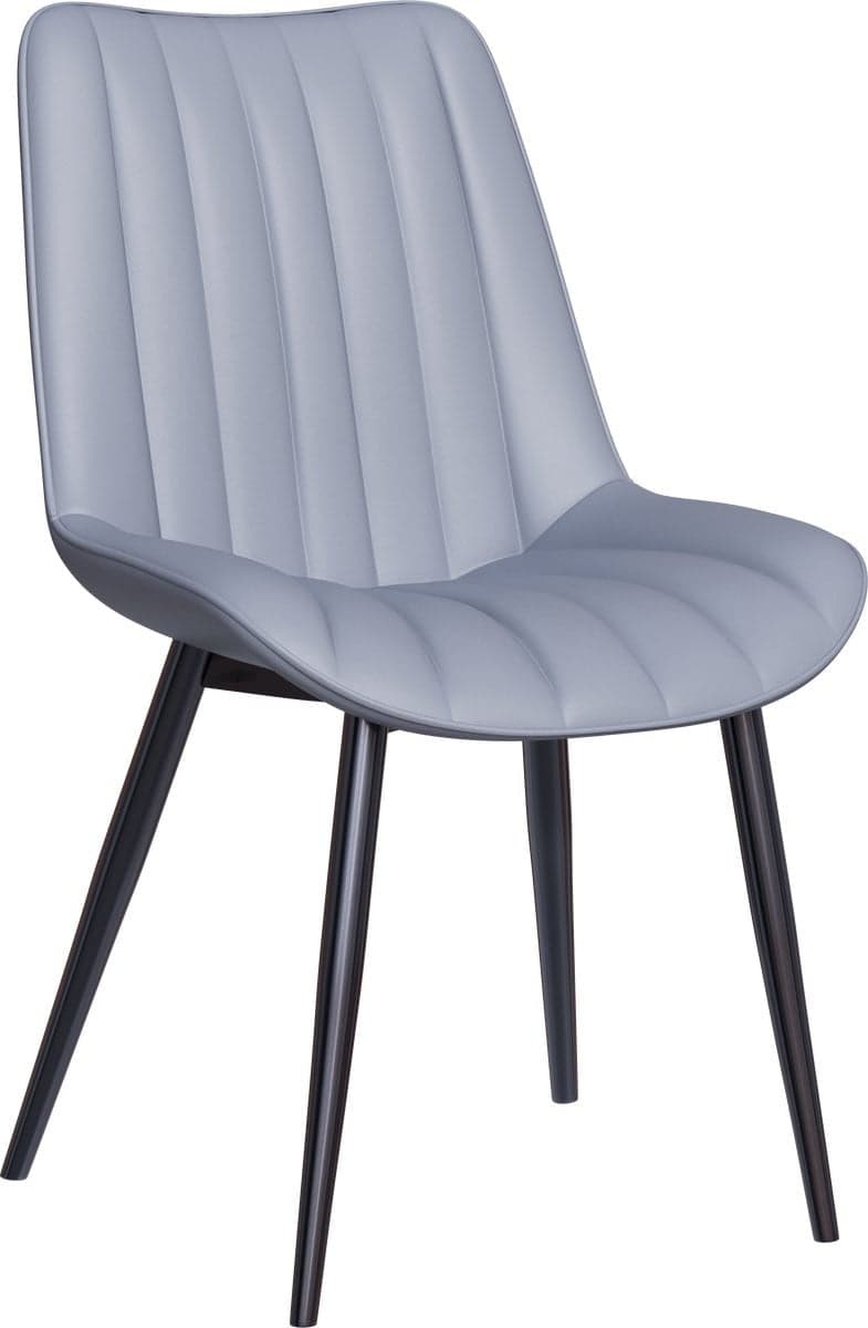 HOMAVO Eetkamerstoelen YZ1 Set van 4 Donkergrijs Kunstleer Ergonomisch B/D/H: 53 x 62,5 x 88 cm