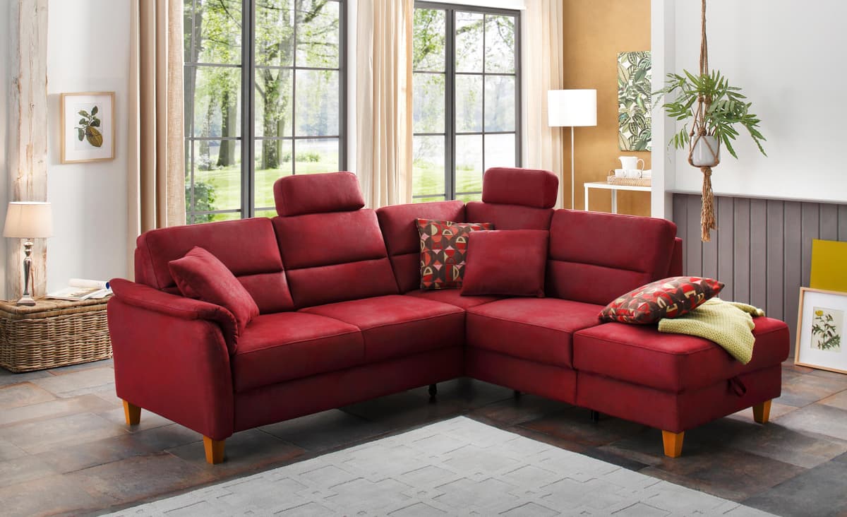 Sofakissen HOME AFFAIRE "Palmera, B: 45 cm", rot (bordeaux), B:45cm H:45cm T:15cm, Obermaterial: 100% Polyester, Polsterauflagen, Sofakissen, Set: 2 Stück, passend zur Serie bordeaux B/H/T: 45cm x 45cm x 15cm, Luxus-Microfaser, 2 Stk.