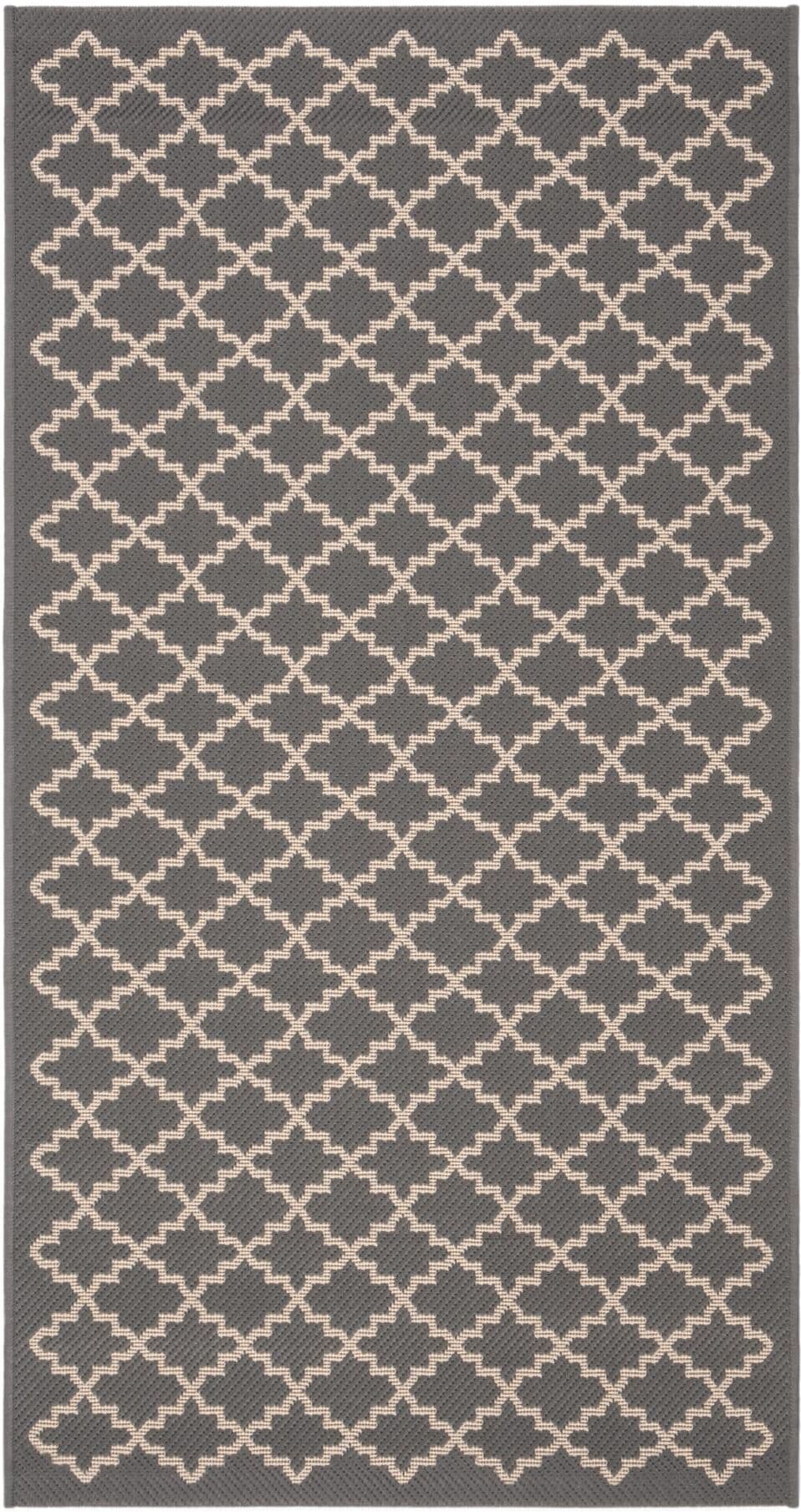 Safavieh Alfombra enrejado de polipropileno gris/beige, 122 x 170 cm