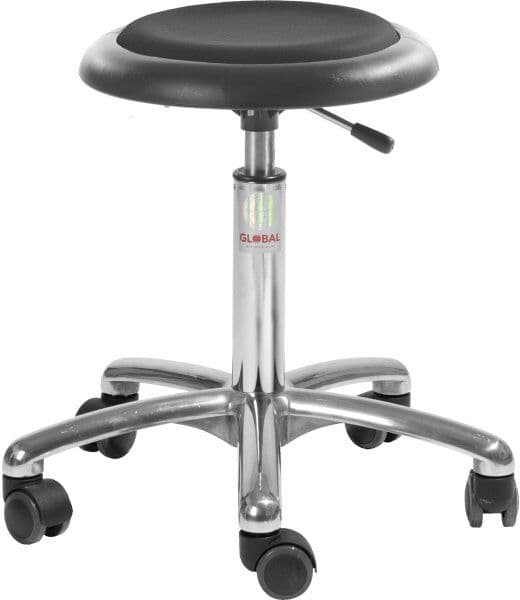 Global Micro Stol, Sort, Pure Kunstlæder, 47-66 Cm, Alu