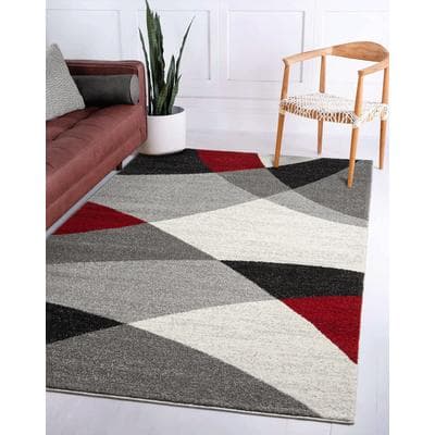 Teppich THE CARPET "Pearl", rot, B:120cm H:11mm L:160cm, Polypropylen, Teppiche, Teppich, moderner dichter Wohnzimmer Teppich Konturenschnitt