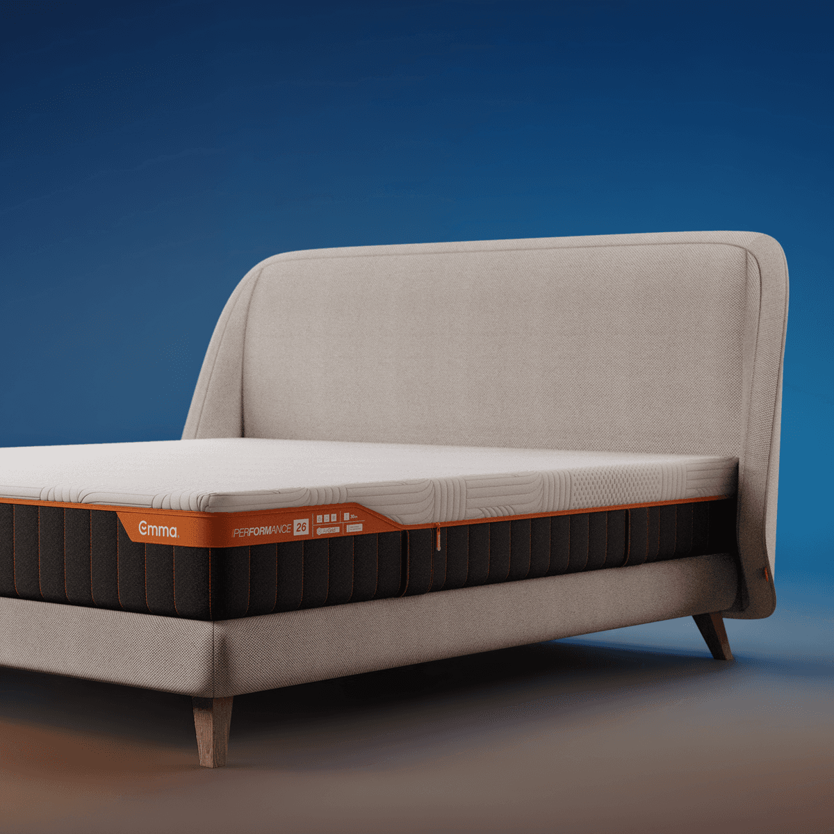 Emma Performance Boxspringbett – 200x200cm – Beige - 26cm