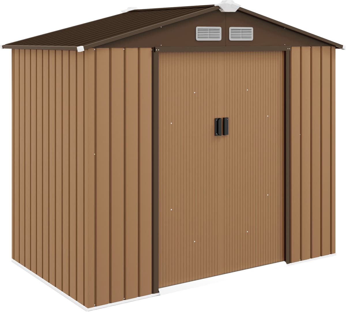 Altro Casetta Da Giardino Porta Utensili In Lamiera Con Porte Scorrevoli, 213x130x185cm, Giallo