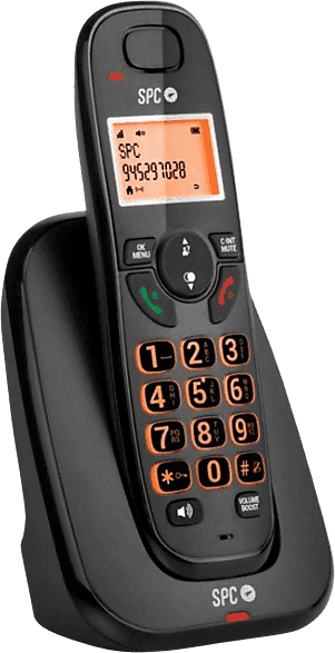 Teléfono - SPC Kairo 7331N, Inalámbrico, Función Manos Libres, Pantalla iluminada, Volumen Boost, Negro