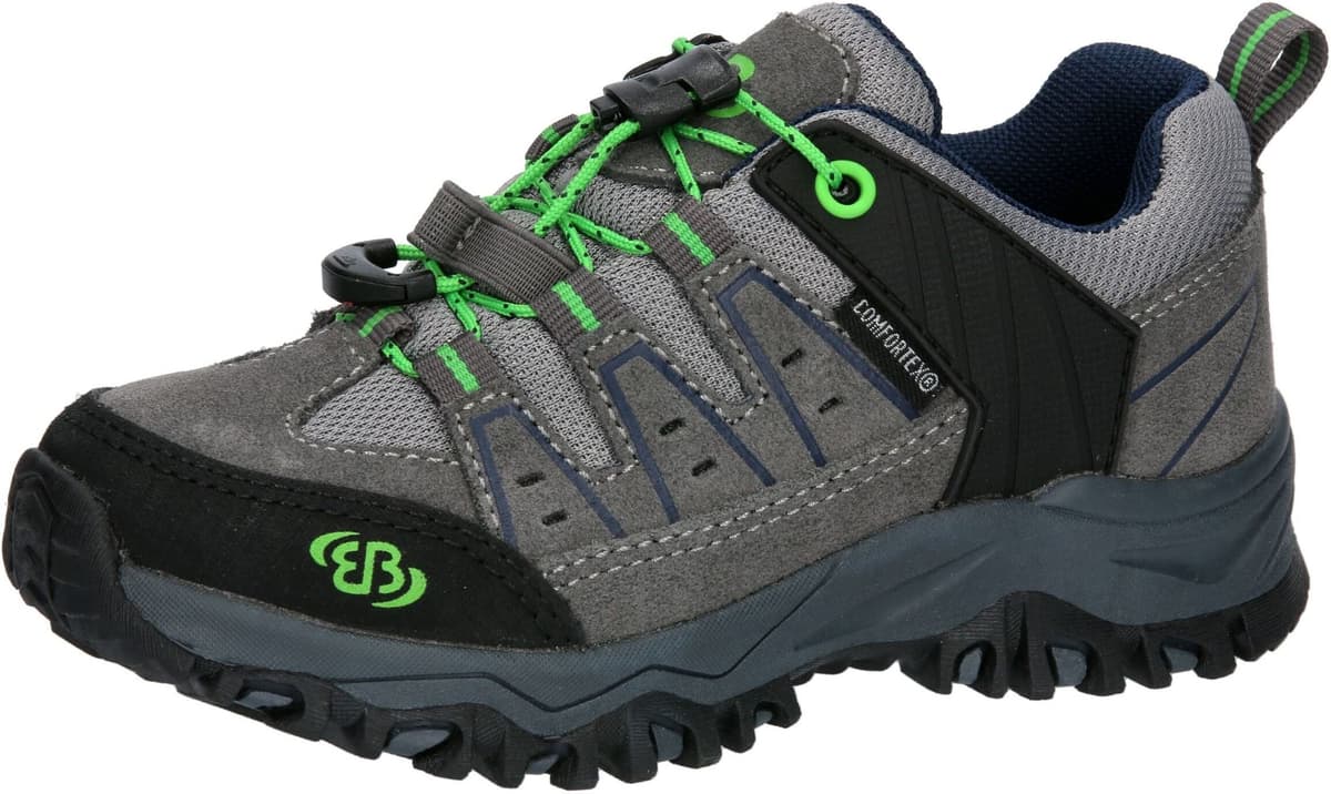 Outdoorschuh BRÜTTING "Outdoorschuh Mount Pinos Kids Low", Jungen, Gr. 28, Textil, grau, Veloursleder, Schuhe Outdoorschuh grau 28, Textil