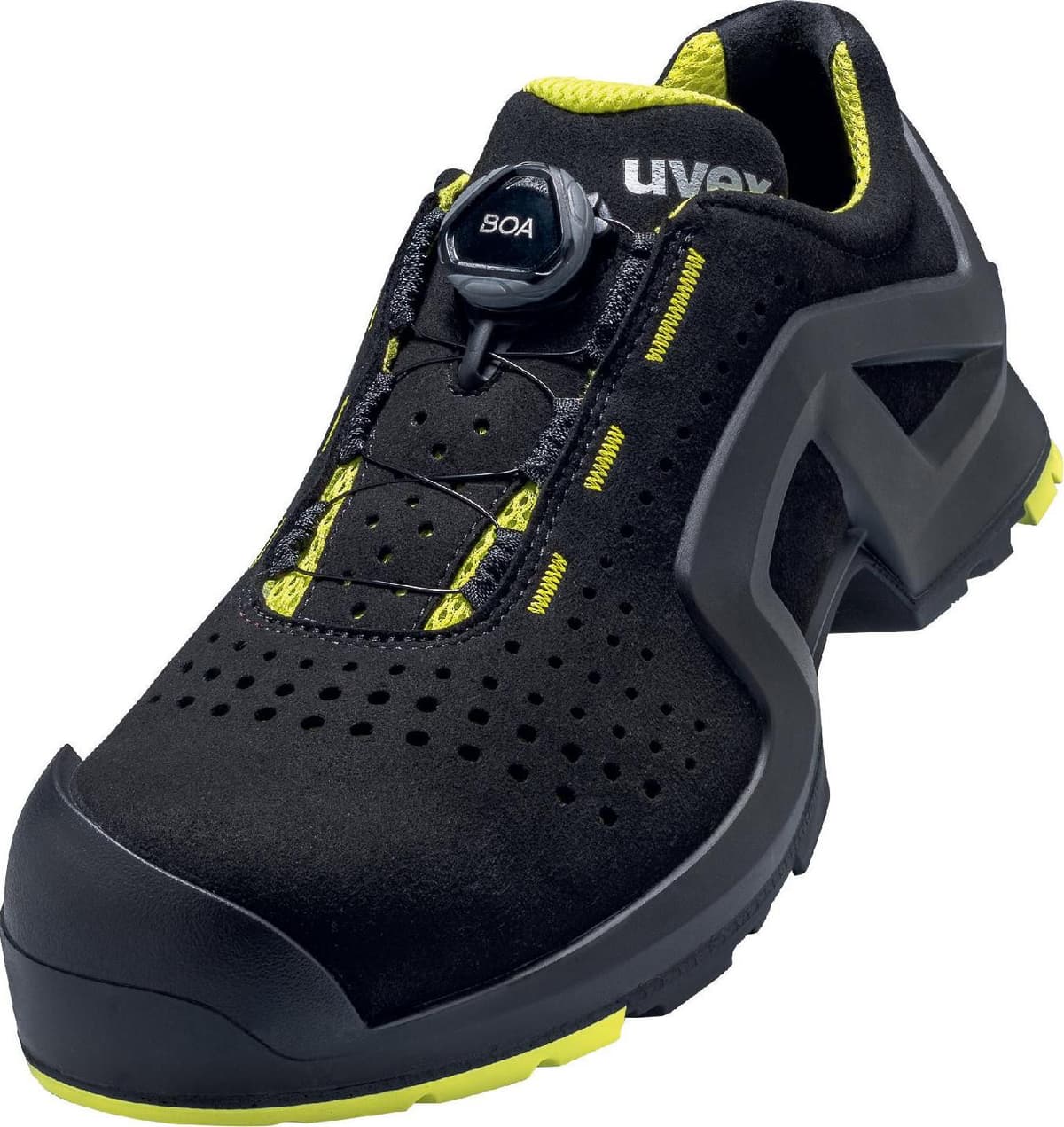 Uvex 1 x-tended support BOA veiligheidsschoen S1P enkelschoen zwart/geel maat 45