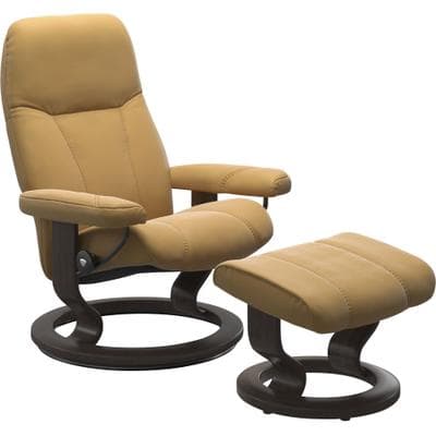Relaxsessel STRESSLESS "Consul", gelb (honey paloma), B:76cm H:100cm T:71cm, Leder BATICK: BATICK ist ein leicht korrigiertes, durchgefärbtes und genarbtes Möbelleder, bei dem die meisten Unebenheiten und Spuren in der Regel entfernt wurden.;Leder...
