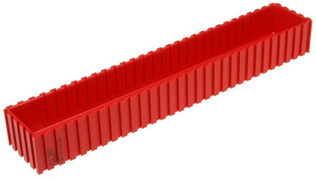 B2B Partner Plastikowy pojemnik na narzędzia 35-300x50 mm, czerwony