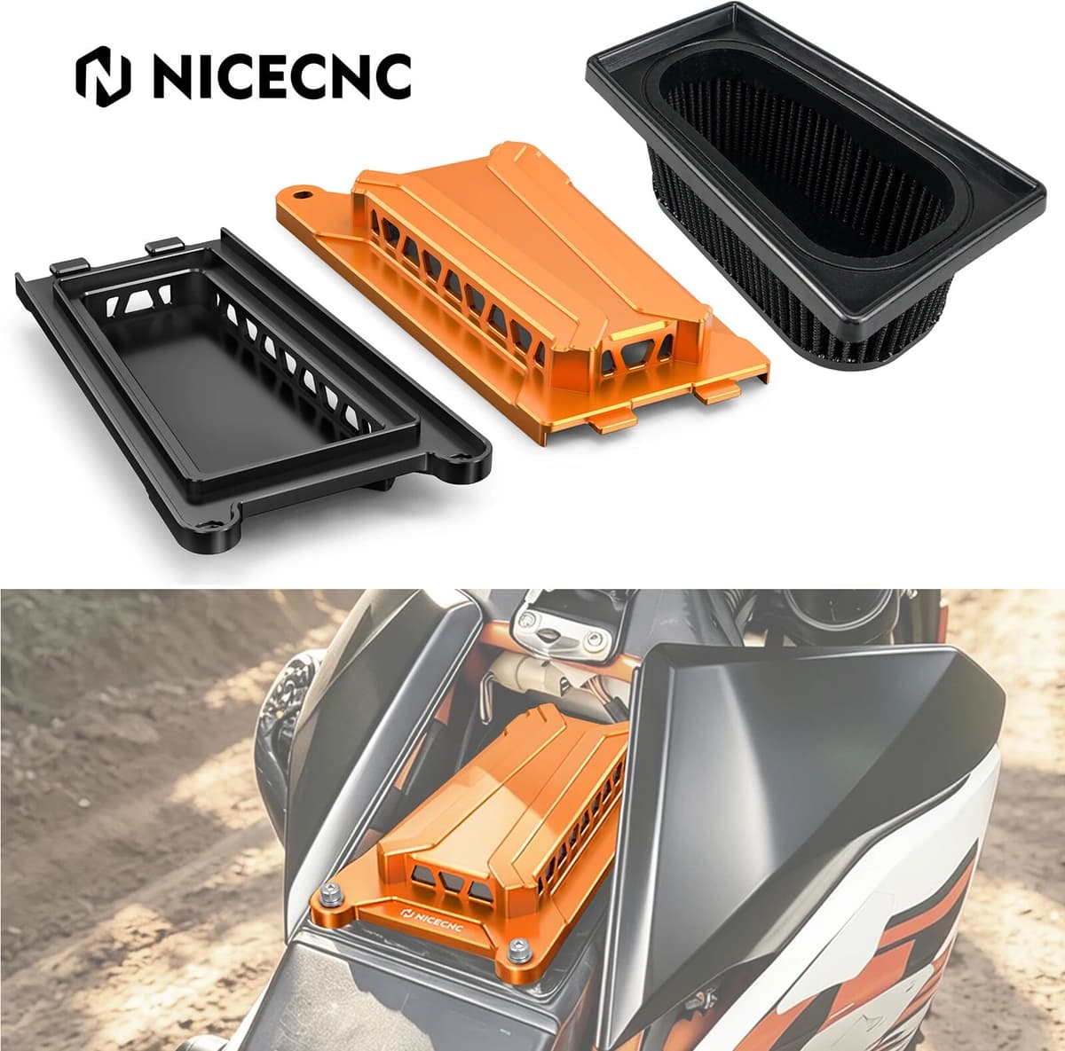 NICECNC For 16-2025 GasGas 700 SM/ES Husqvarna 701 SM Enduro Reusable Air Filter/Airbox Cover for KTM 690 Enduro R 09-25 690 SMCR 12-24