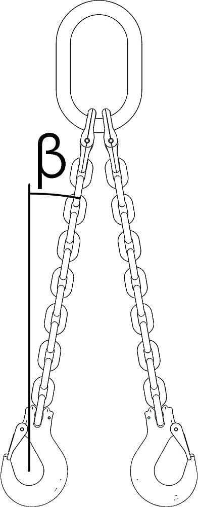 kaiserkraft Anschlagkette GK10, 2-strängig, Tragfähigkeit 2000 kg, Kettenstärke 6 mm, Nutzlänge 1,5 m, ab 2 Stk