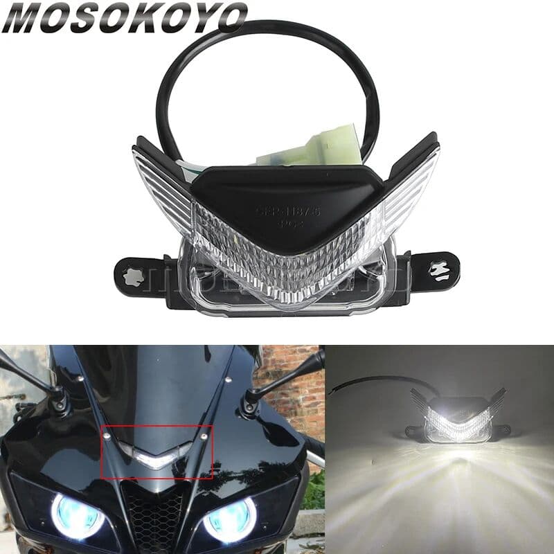 MOSOKOYO Headlight Fog Head Light For Honda CBR600RR CBR 600 RR F5 Motorcycle LED Front Upper Running Fairing Headlamp Foglight 2007-2012