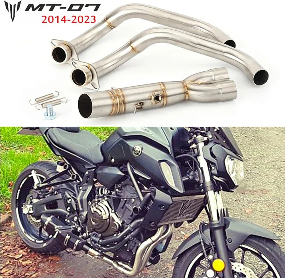 NONE For Yamaha MT-07 FZ-07 MT07 FZ07 XSR700 2014-2023 Motorcycle SC Exhaust Front Pipe Muffler System Modified Escape