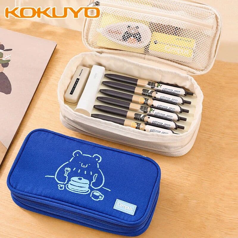 Japan KOKUYO Campus Expandable Pencil Case Large Capacity Simple Boys Girls Student Stationery Pencil Pouch School Supplies