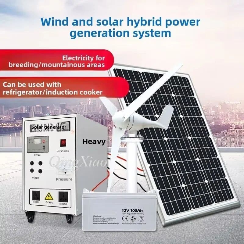 NONE 800W Solar Wind Hybrid Power System 220V Home Use Solar Wind Turbine Generator All In One Kit For Home Dual Power Supply