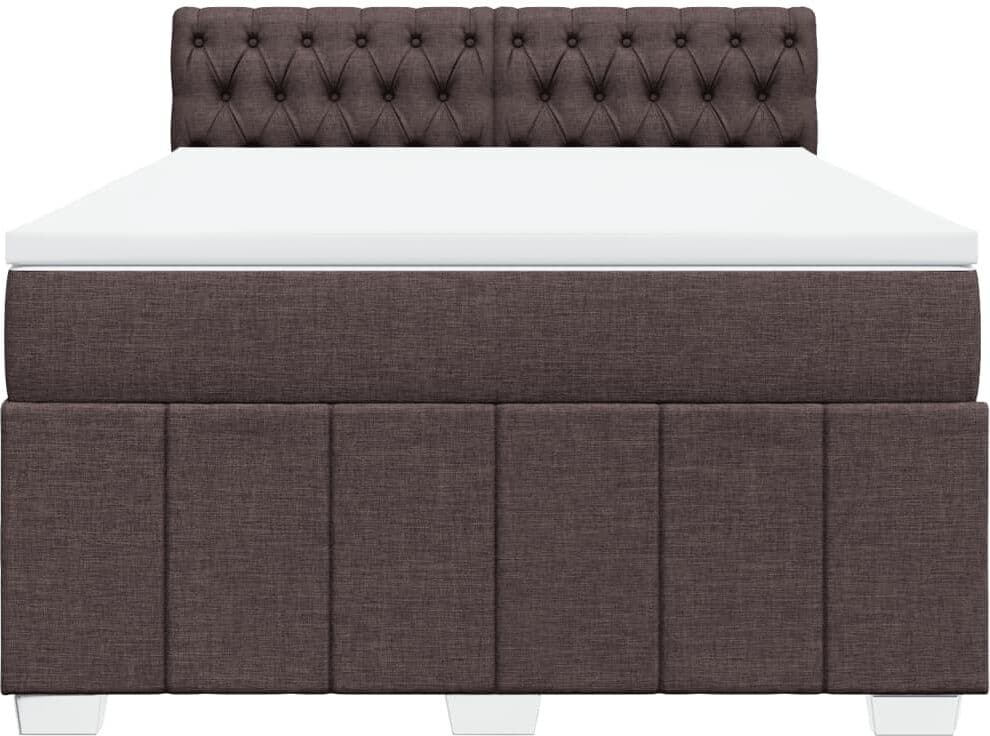 vidaXL Sommier à lattes de lit avec matelas Marron foncé 160x200 cm