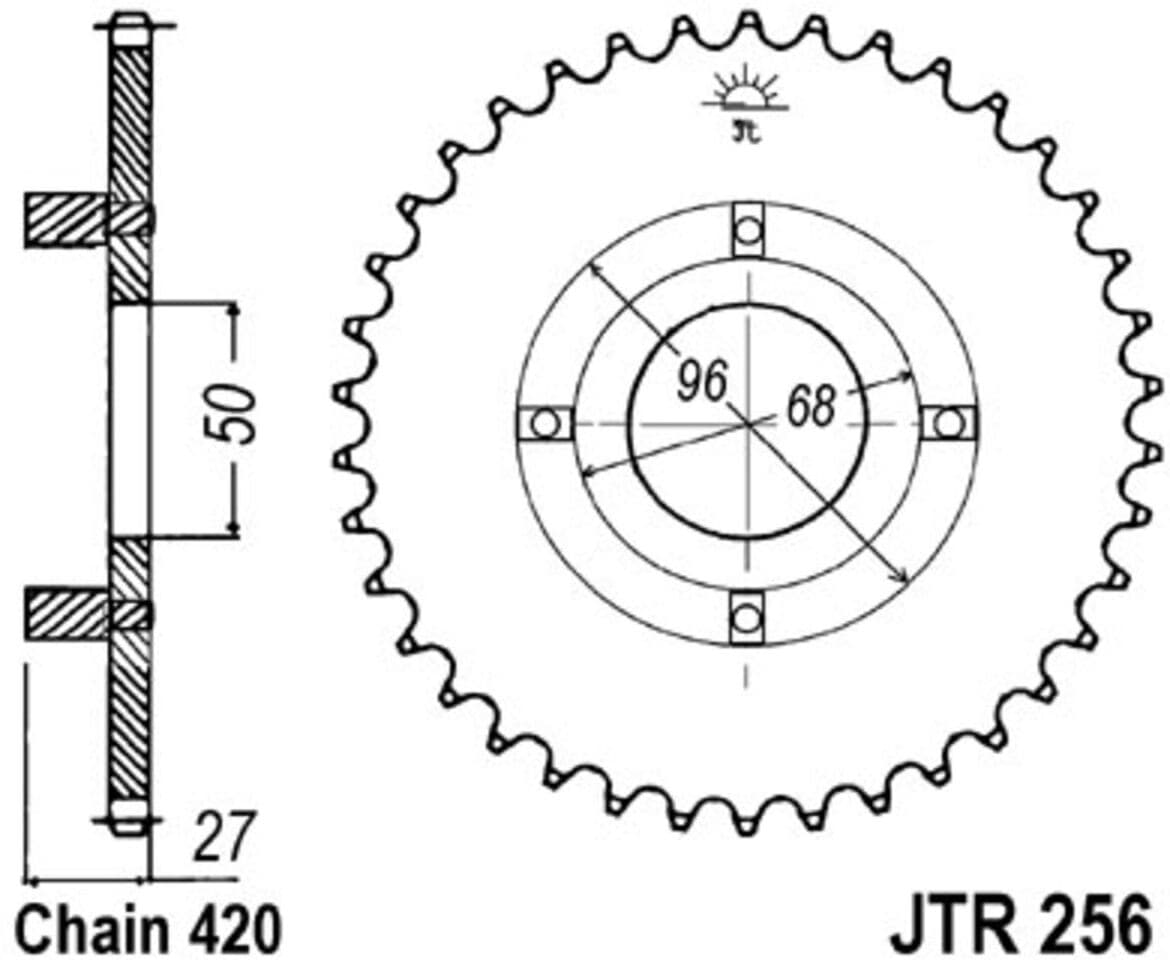 Sprocket Hjul Jt R256,43