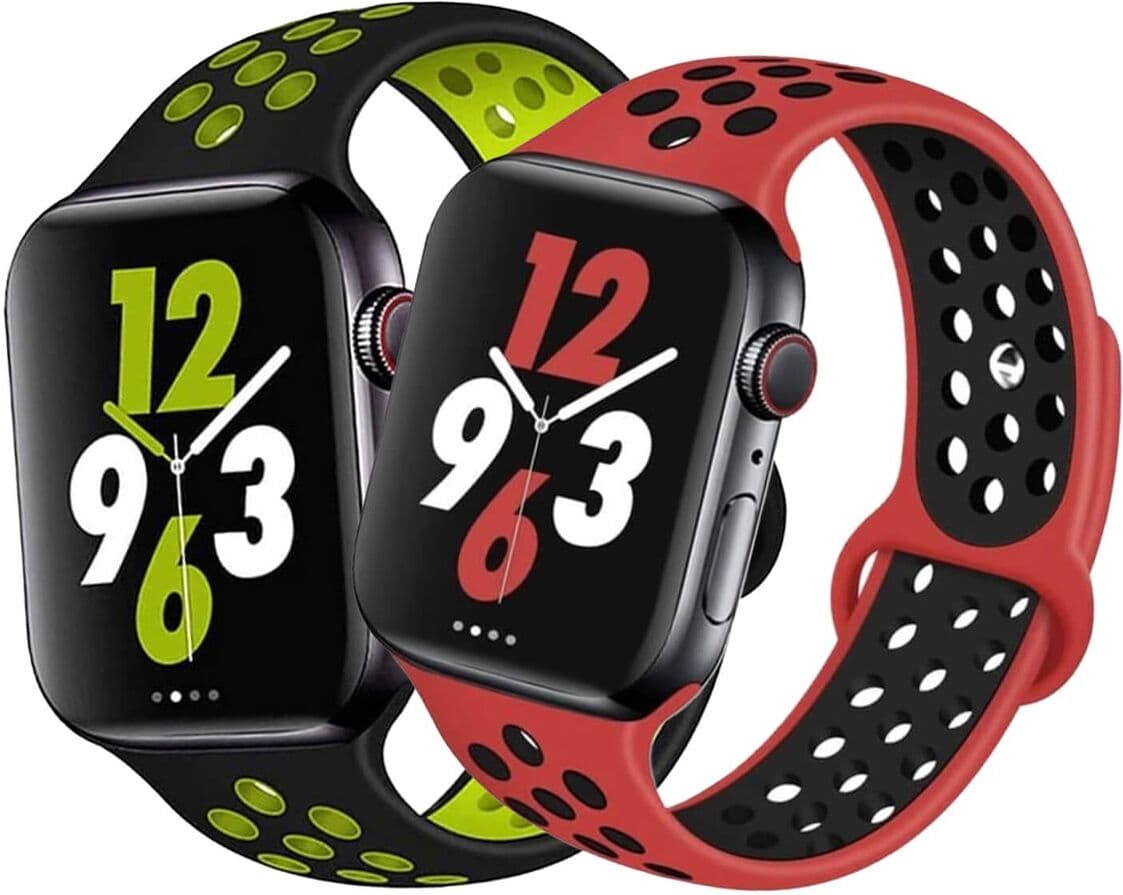 Apple Watch 38 / 40 / 41mm Sport Ranneke, Punainen / Musta