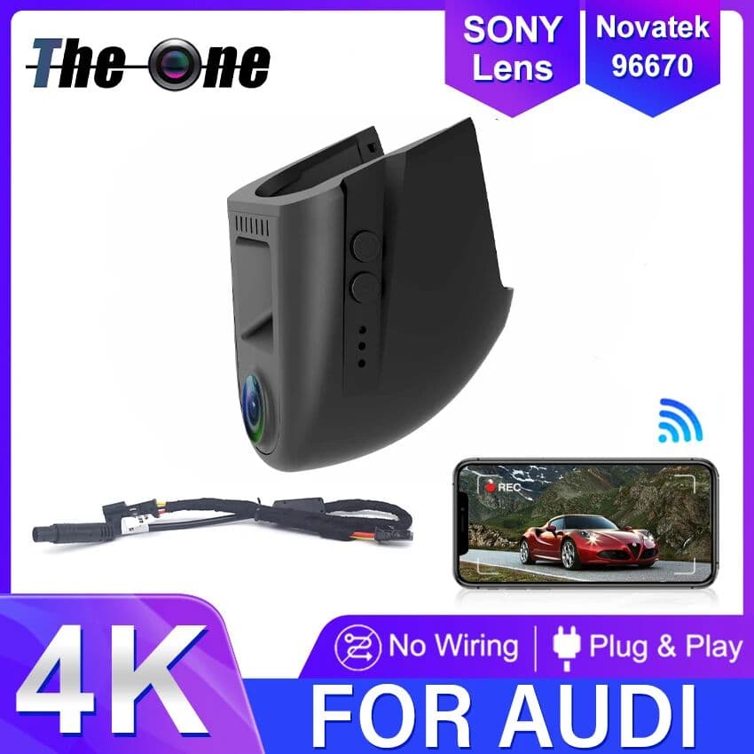 HESHECAM For Audi A3 A4 A4L A6 C7 Q5 Q7 SQ5 2018-2026 4K Dash Cam for Car Camera Recorder Dashcam WIFI Car Dvr Recording