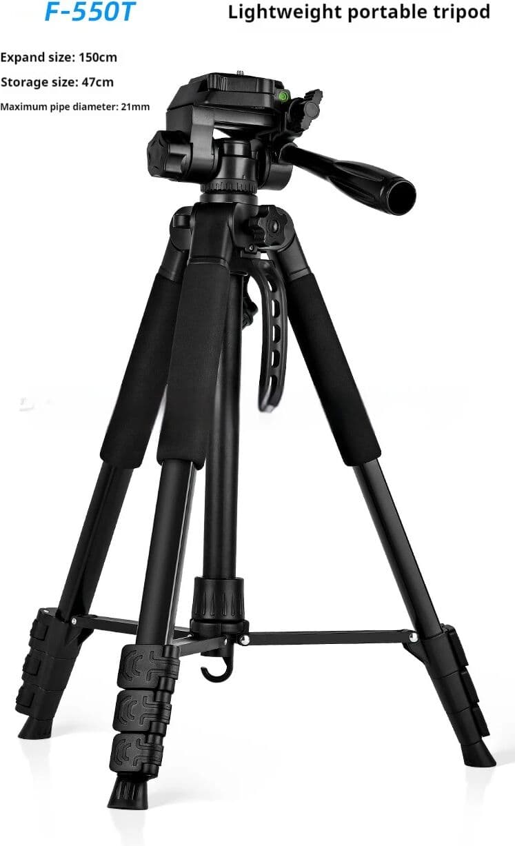 Walking Way F550T Professional Tripe for Cell Phone Camera 180cm Tripod for Mobile Phone Tripod with Remote Light Night Fishing Light Stand