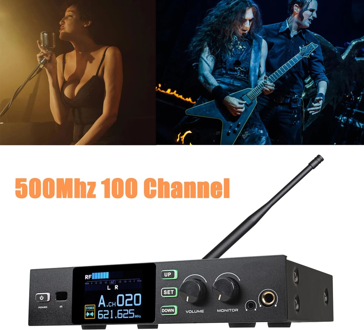Leicozic PM10 True Diversity Stereo Wireless In Ear Monitoring System 150M 2x150mW Hifi Sound System In-Ear IEM Pro Stage Audio