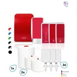 HYGIENE-KOMPLETT-Set SENSOR: Handtuch-, Schaumseifen-, Desinfektions-, Toilettenpapierspender & Sitzreiniger inkl. Füllmittel