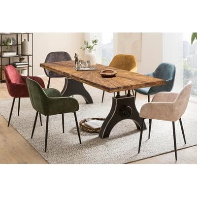 Esstisch SIT "Cuneo aus Teak mit 50-mm-Platte & A-förmigem Metallgestell", beige (natur, schwarz, schwarz, natur), B:200cm H:74cm T:100cm, Teak, Metall, Tische, Esstisch, 50 mm starke Teakplatte mit außergewöhnlichem Sonnendesign