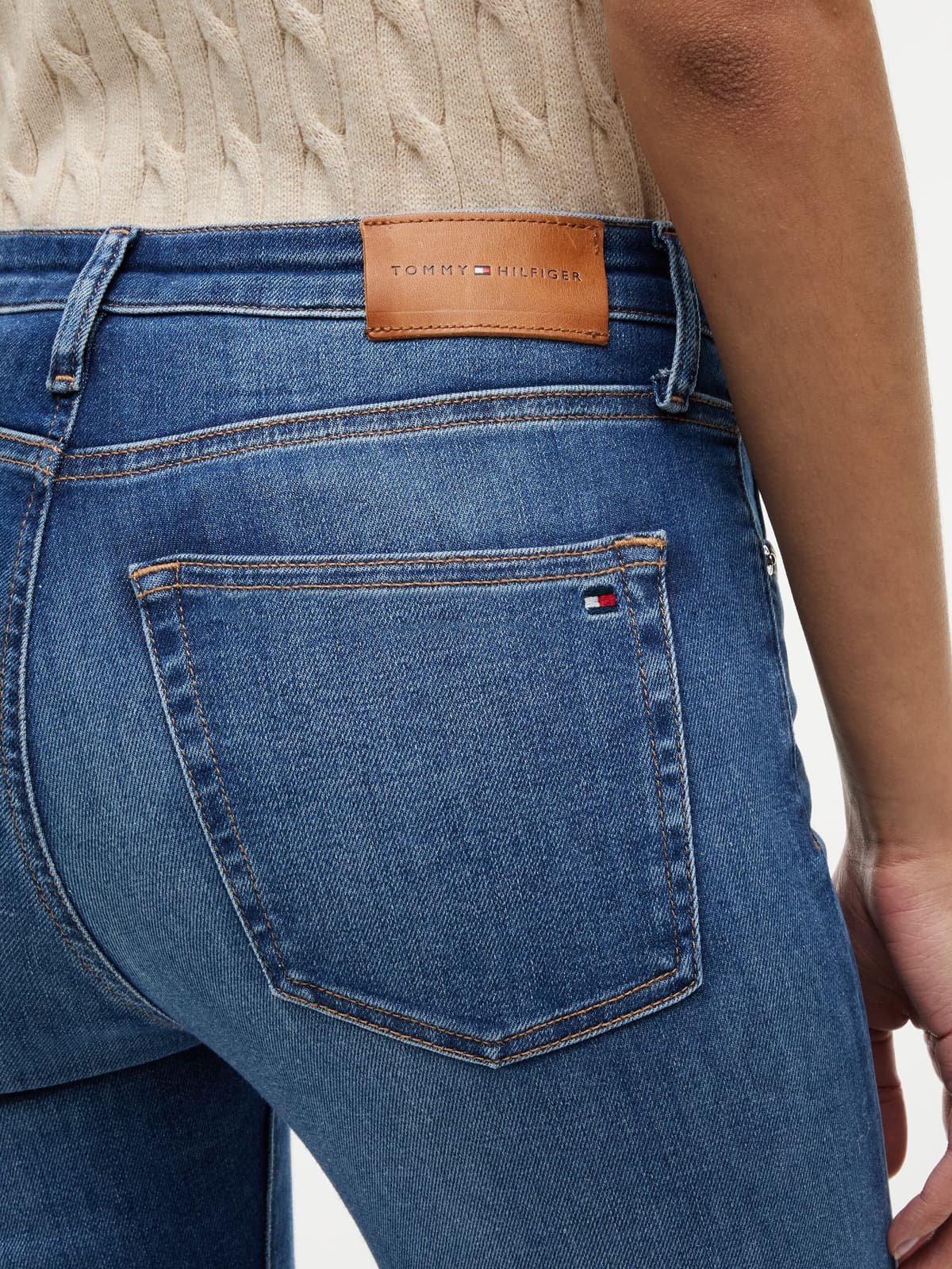 Skinny-fit-Jeans TOMMY HILFIGER "COMO SKINNY KATY RW", Damen, Gr. 31, Länge 28, katy mid, Denim/Jeans, Obermaterial: 78% Baumwolle, 12% Lyocell, 7% Elastomultiester, 3% Elasthan, unifarben, skinny fit lang, Jeans Skinny-fit-Jeans, Baumwollmischung, regula