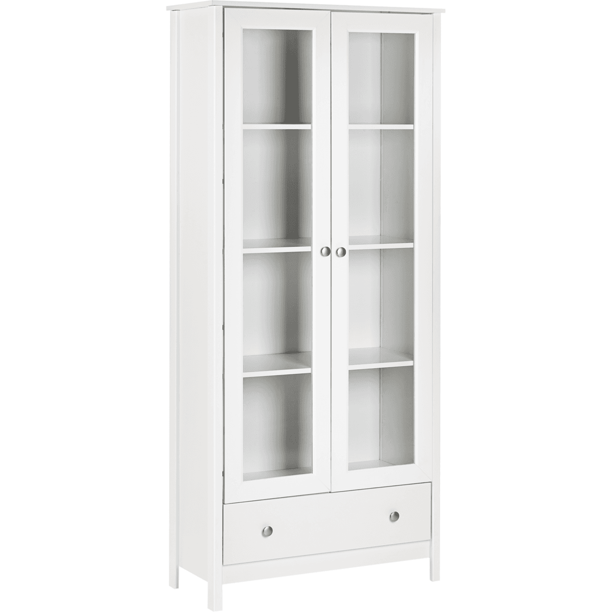 Beliani NORNALUP Weiß Vitrine mit Glastüren