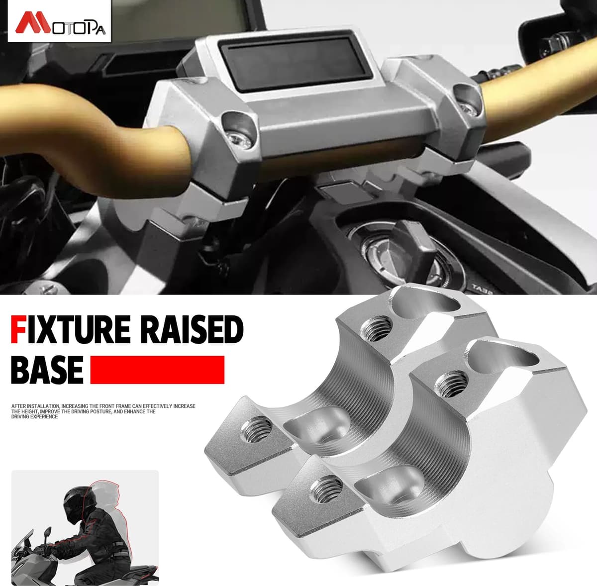GDREYE Motorcycle Handlebar Riser Drag Handle Bar Clamp Extend Adapter For X-ADV 750 XADV750 ADV350 ADV160 ADV150 2017-2026