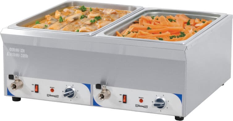 Casselin Bagnomaria Doppio GN 1/1 con Rubinetti di Scarico 150 mm