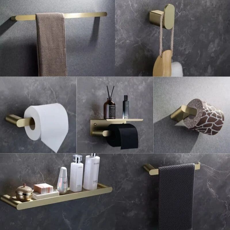 NONE Brushed Gold Stainless Steel Towel Rack Towel Bar Towel Rack Towel Rack Bathroom Accessories