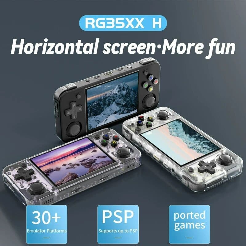 NONE RG35XX H PSP Hand‑held Consoles For Playing Video Games 3.5‑inch IPS 640*480 Screen HDMI Retro Game Player 3300 mAh 5000+ Games