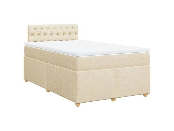 vidaXL Boxspring met matras stof crèmekleurig 120x200 cm
