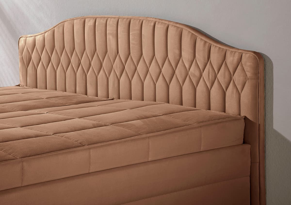Polsterbett MAINTAL, braun (cappuccino), B:210cm, Betten, Polsterbett cappuccino Liegefläche Länge B: 200cm x 200cm, ohne Fleckschutz, Bonnell-Federkernmatratze H2