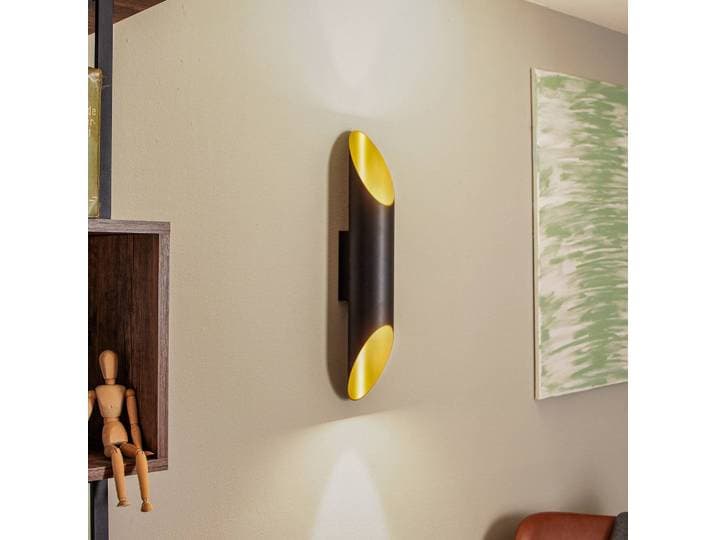 LED-wandlamp Studio Line, dimbaar, zwart, Hal, Aluminium, LED wandlamp