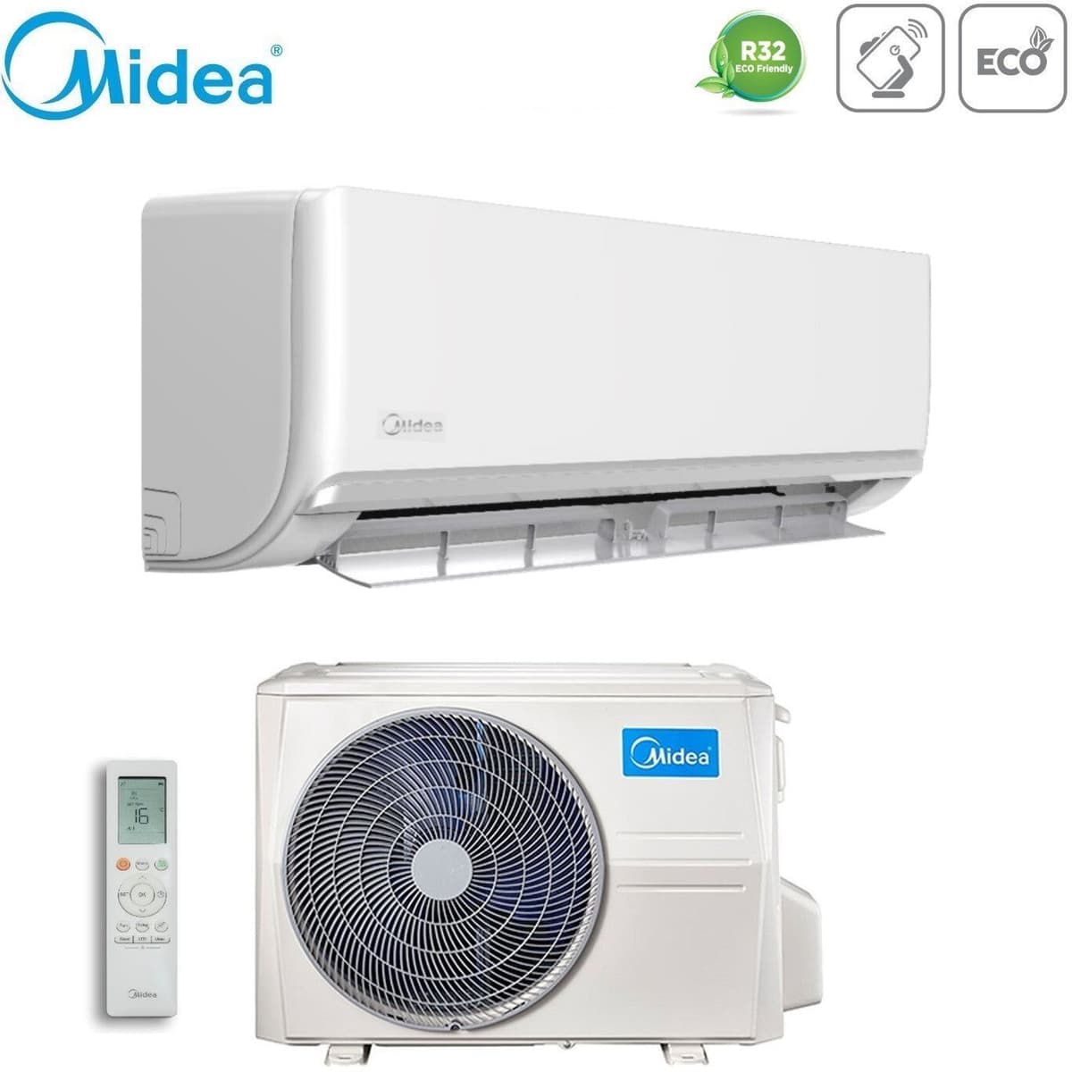 Midea Condizionatore Climatizzatore Inverter Serie Exclusive R-32 9000 BTU MSAGWAU-09HRDN8 Wi-Fi Optional