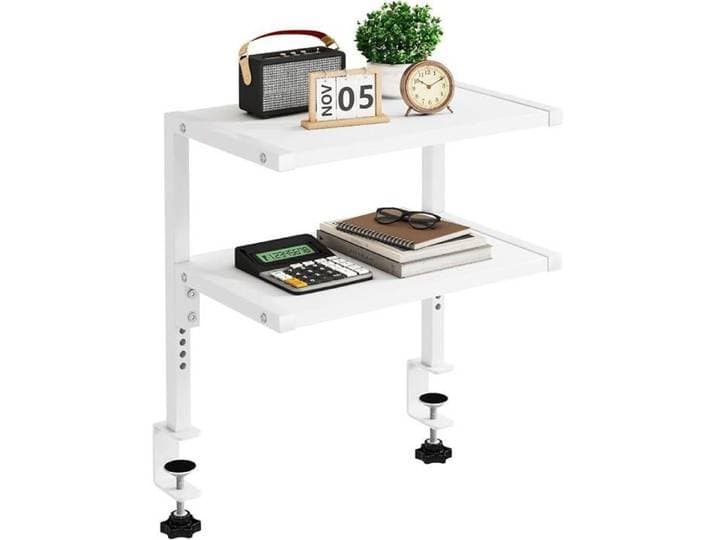 Étagère de Rangement réglable à 2 Niveaux pour Accessoires de Bureau 32 8 cm au-Dessus ou 33 cm x 20 cm x 41 cm Blanc VITRINE