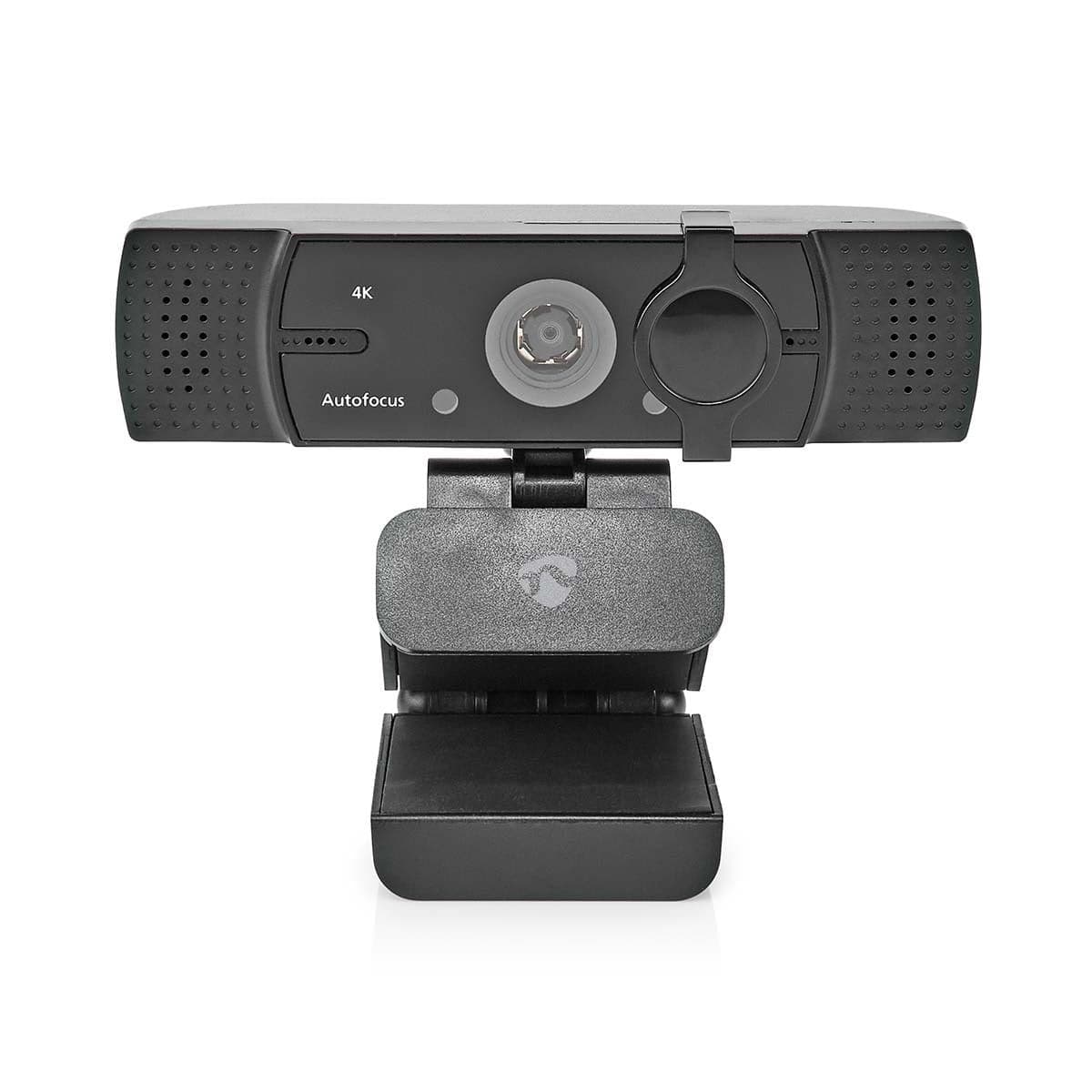 Nedis WCAM120BK Webcam met 8,3 megapixels en 4K resolutie, 60 fps, USB 2.0, Zwart