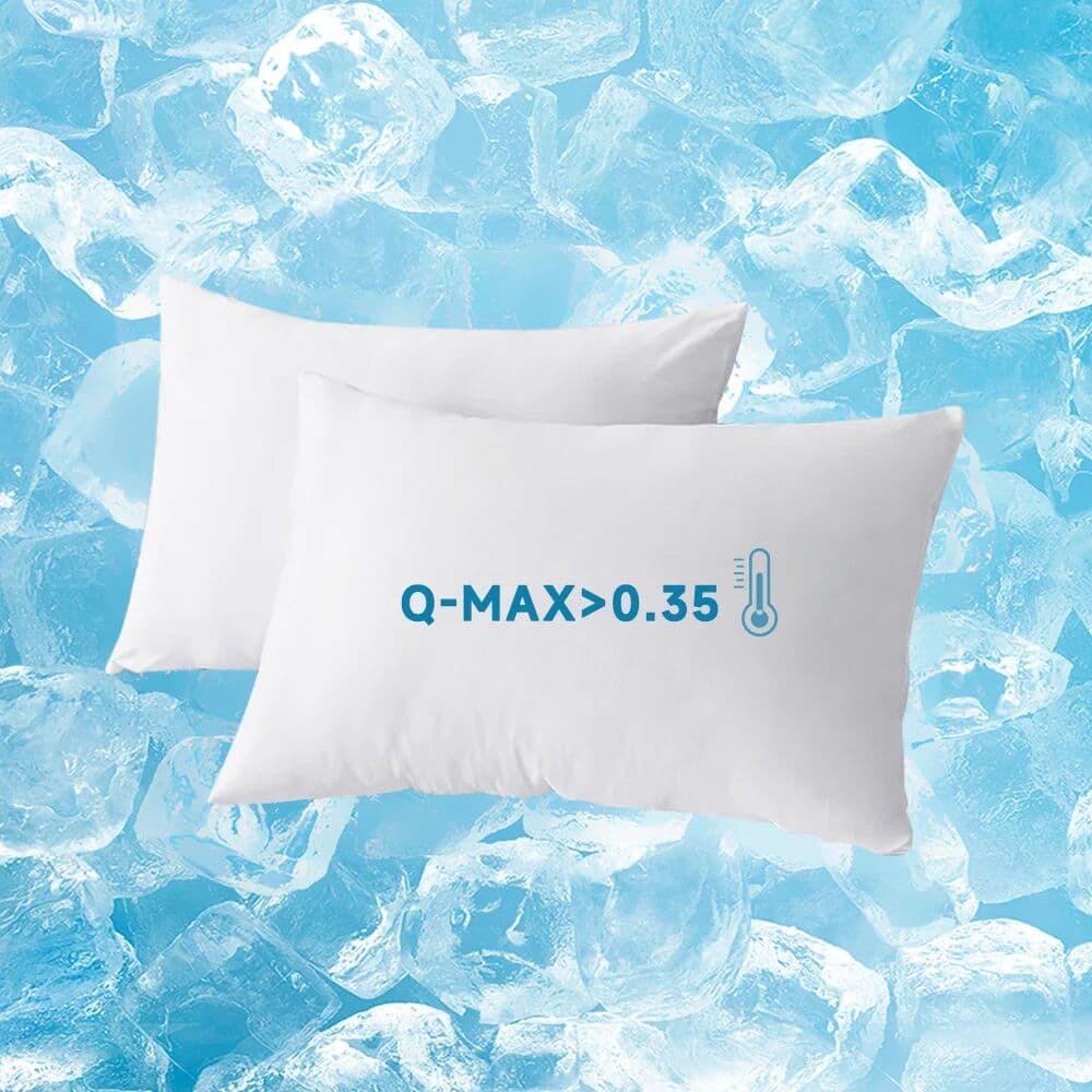 Anqianny 2pcs Cooling & Waterproof Pillowcases (Q-Max: 0.35) 100% Cooling Nylon Jacquard Pillow Cover with Zipper for Hot Sleepers Summer