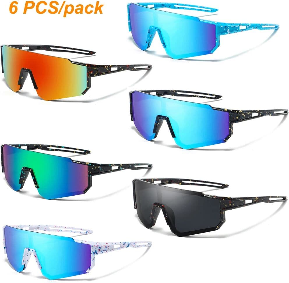 NONE 6 PCS/Pack Youth Sunglasses Wholesale Goggles Baseball Sun Glasses Cycling Running Softball Eyewear