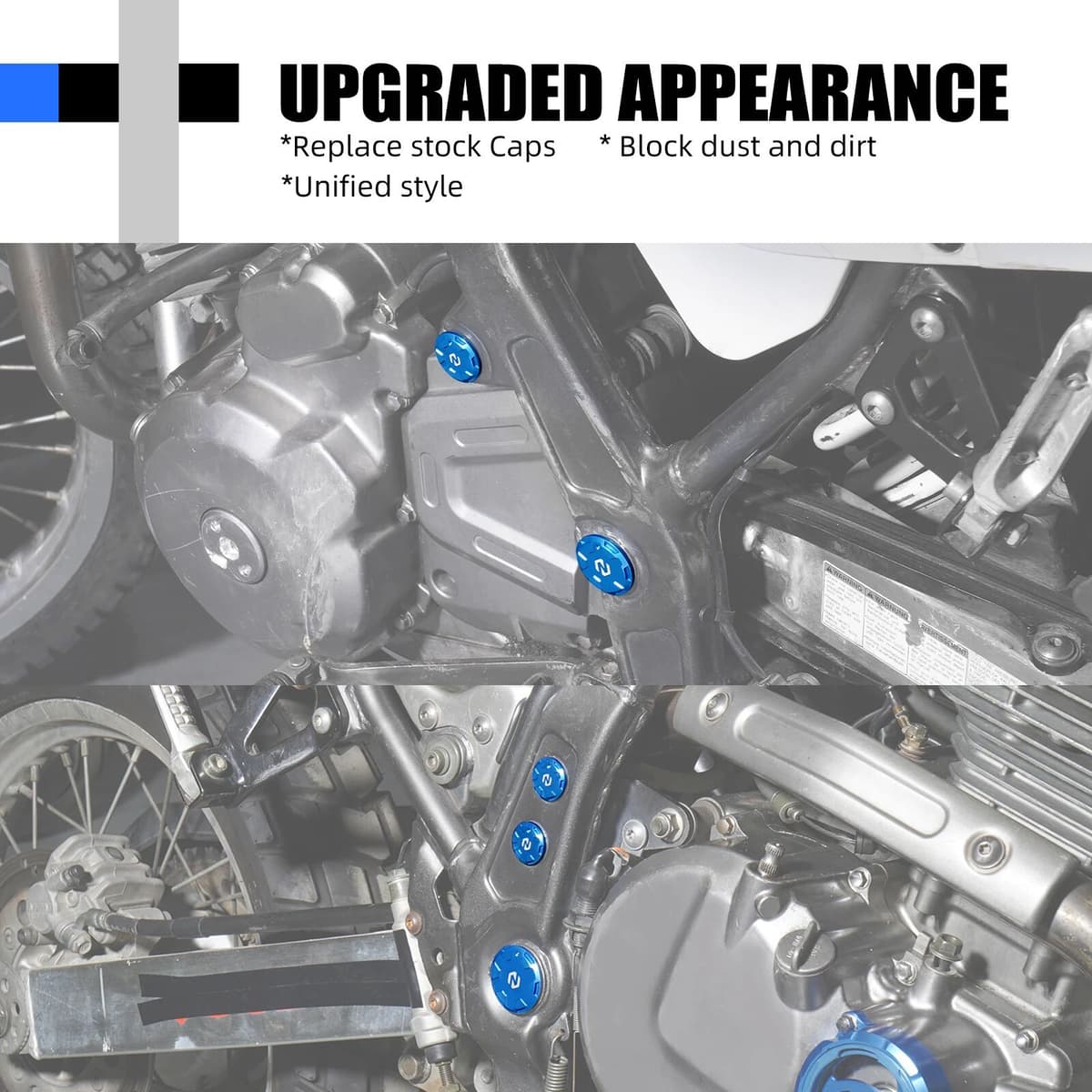 NICECNC for Suzuki DR650 1996-2024 Swingarm Pivot Caps for Suzuki DR650S DR650SE 1996-2024 2023 2022 2021 2020 2019 2018 17 Plugs Blocks