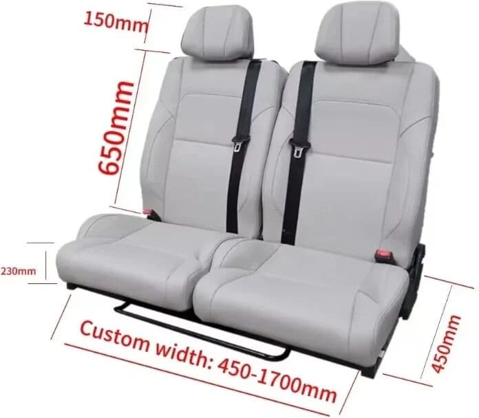 NONE Custom Luxury Car Leather Front Flat Folding Seat Adjustable RV MPV Van Separate Double Bed Seat Wholesale for Motoomes