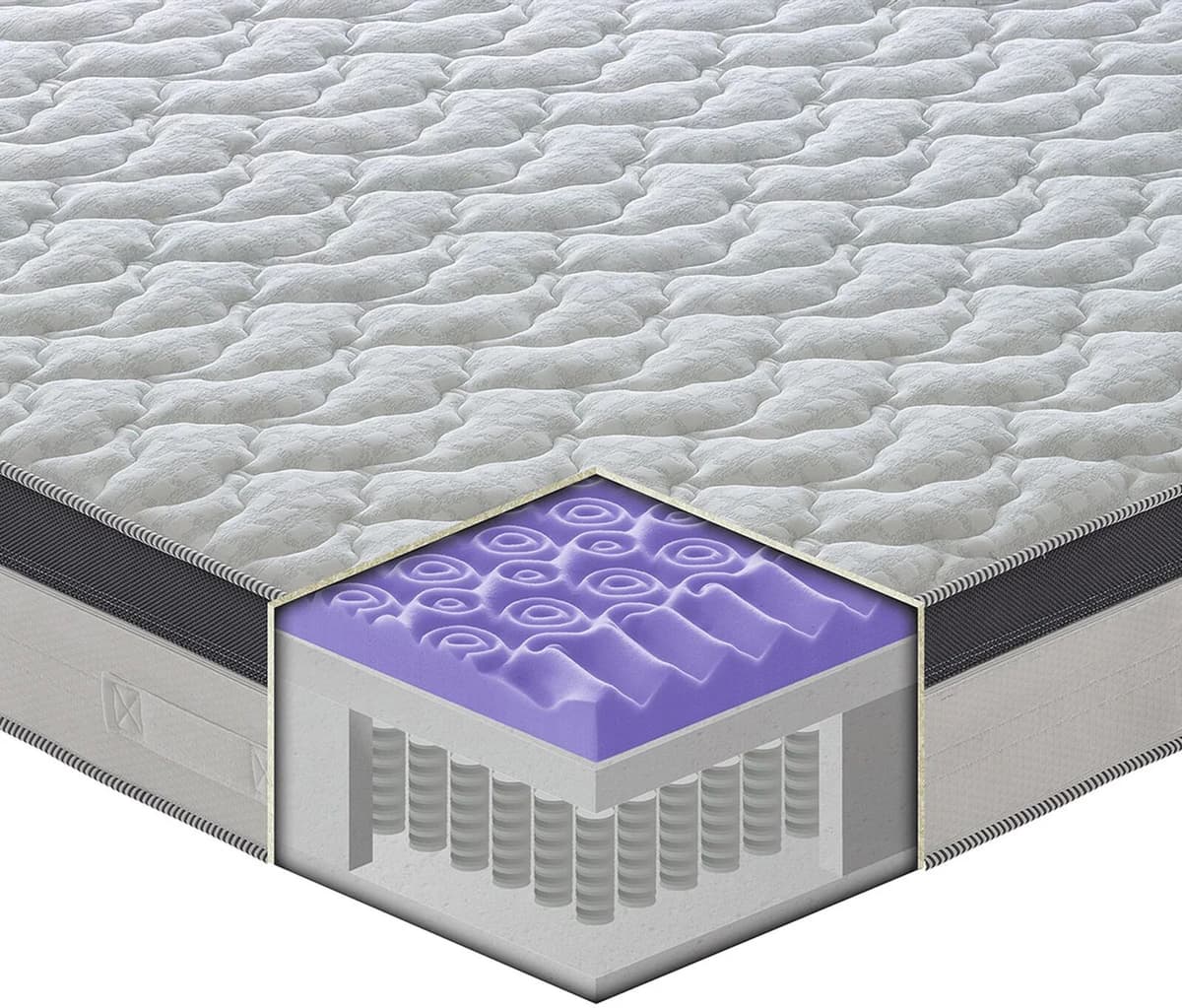 garneroarredamenti Materasso 120x195cm una piazza e mezzo memory con molle Premium