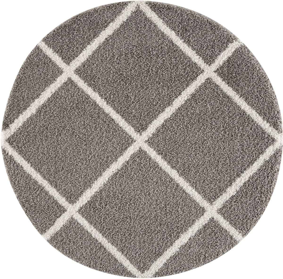 Hochflor-Teppich SANAT "Madrid 1 , auch in Rund erhältlich", grau (hellgrau), H:30mm Ø:120cm, Kunstfaser, Teppiche, Hochflor-Teppich, Wohnzimmer, Langflor, Shaggy Teppich hellgrau Ø 120cm 1 Stk., 30mm, Ø 120cm