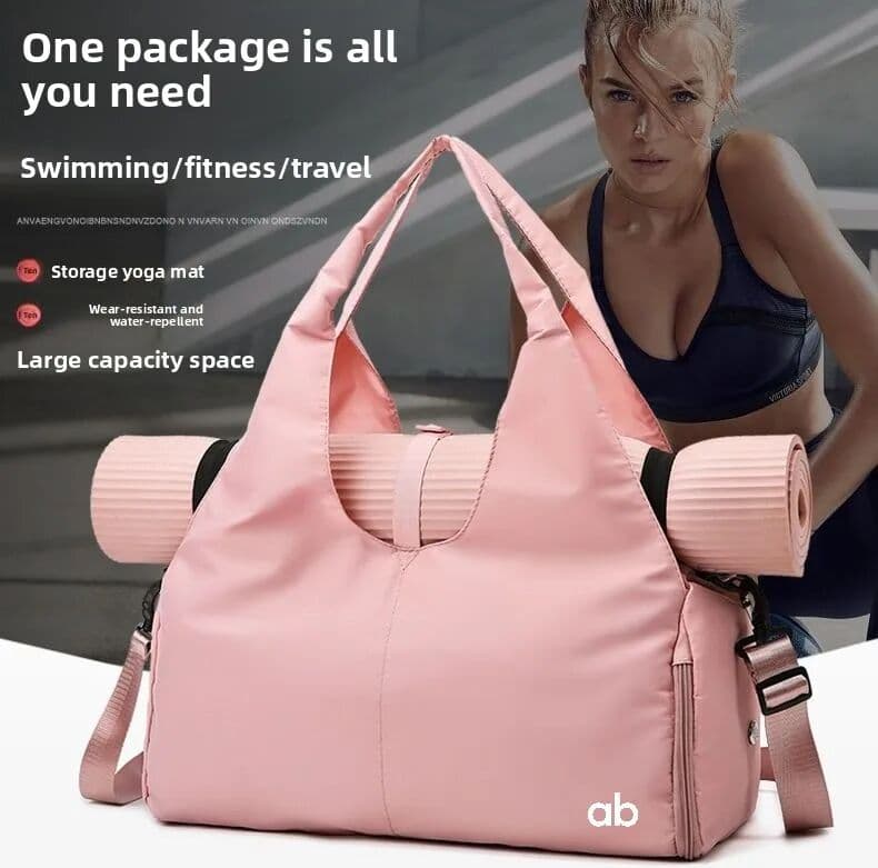 NONE Women Large Capacity Yoga Fitness Bag Unisex Short Trip Travel Duffle Bag Hand Shoulder Portable Trip Storage Sports Bag