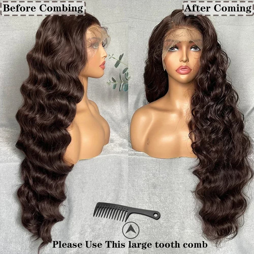 NONE Hellbraune Synthetische Lace-Perücken X-TRESS Super Lange Loose Wave 13x6 Lace Frontal Haarperücke mit Baby Hair Tägliche Mode Neuer Stil