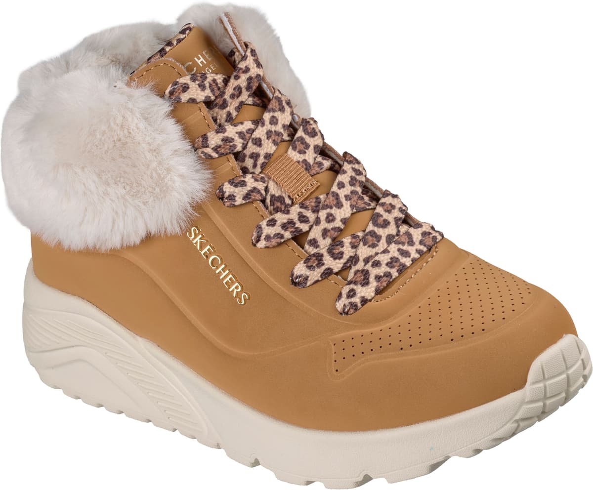 Winterstiefel SKECHERS "UNO LITE", Mädchen, Gr. 31, Textil, blau (braun), Lederimitat, Schuhe Winterstiefel, Winterboots mit Fellimitat, Größenschablone zum Download