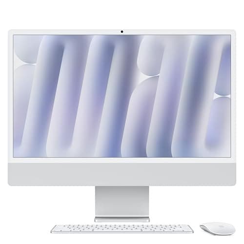 Apple iMac all-in-one desktop met M4-chip, 24-inch Retina-Display, 16GB RAM, 256GB SSD, Glas met nanotextuur, Zilver