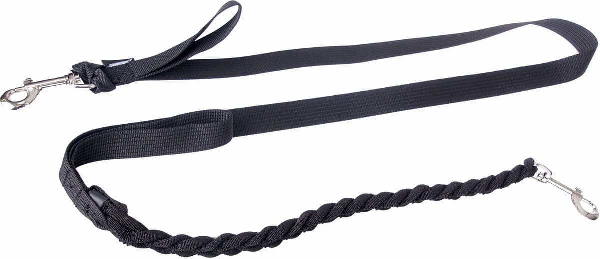 Joggingleine "Profirun Schwarz", schwarz, B:1,5cm L:2,3m, Kunststoff, Leinen, Joggingleine schwarz L/B: 2,3m x 1,5cm