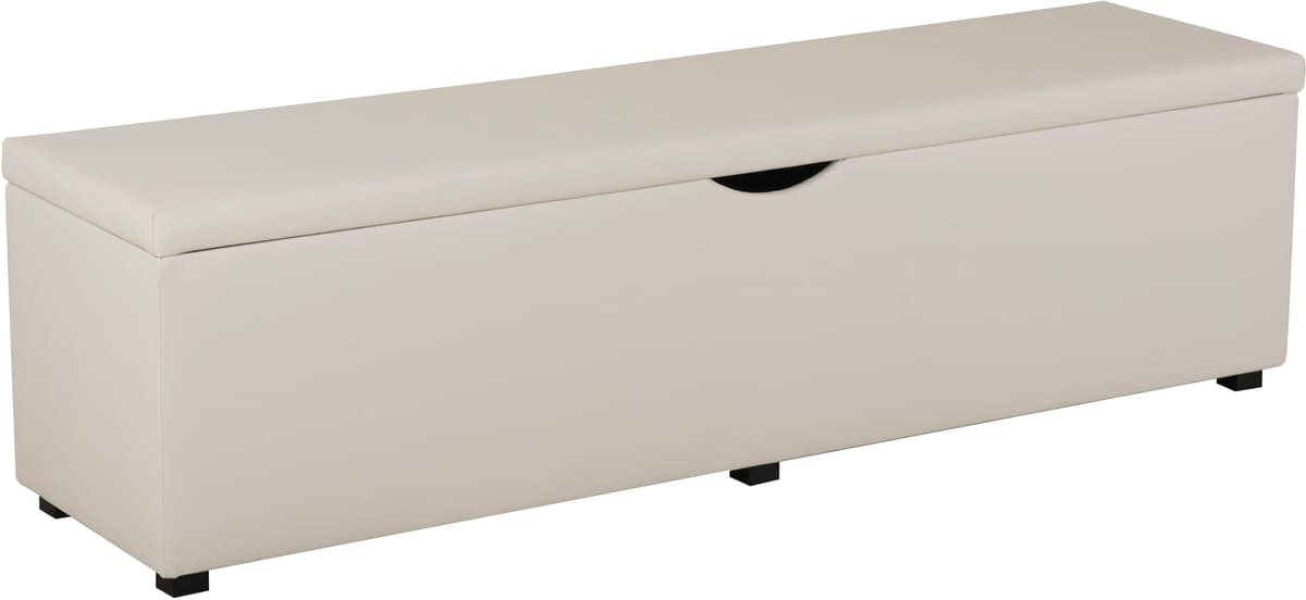 Hockerbank HOME AFFAIRE "Standard", weiss (altweiß), B:160cm H:42cm T:40cm, Struktur fein (100% Polyester) für Bett »Classico«, »Piazza«, »Premium« und »Vega«;Struktur (100% Polyester) für Bett »Crato« und »Lucina«;Struktur (60% Baumwolle, 40% Leinen) für